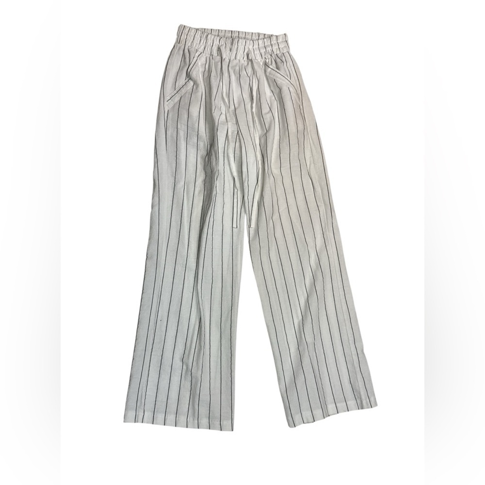 Sienna Sky Black and White Striped Wide-Leg Elastic Waist Pant Size XS